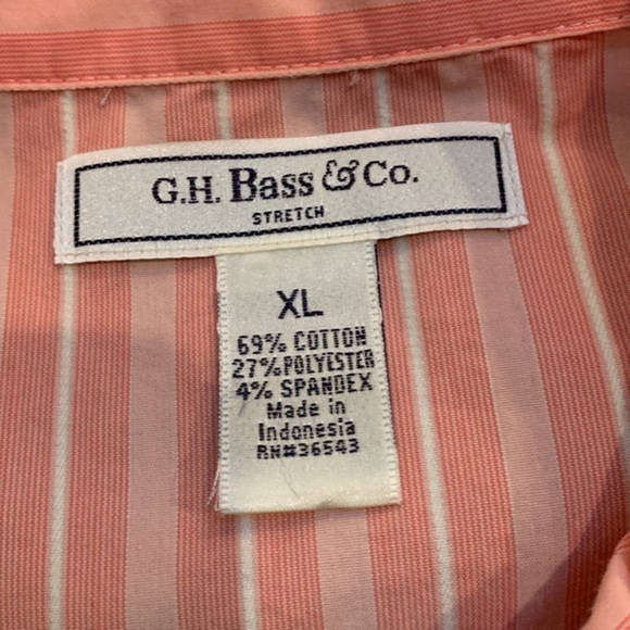 G.H. Bass & Co. Stretch Deep V Button Up Stripe Shirt - Picture 5 of 7